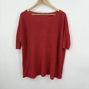 Eileen Fisher Sweater Small Linen Minimalist Capsule Luxury Holiday Light Soft